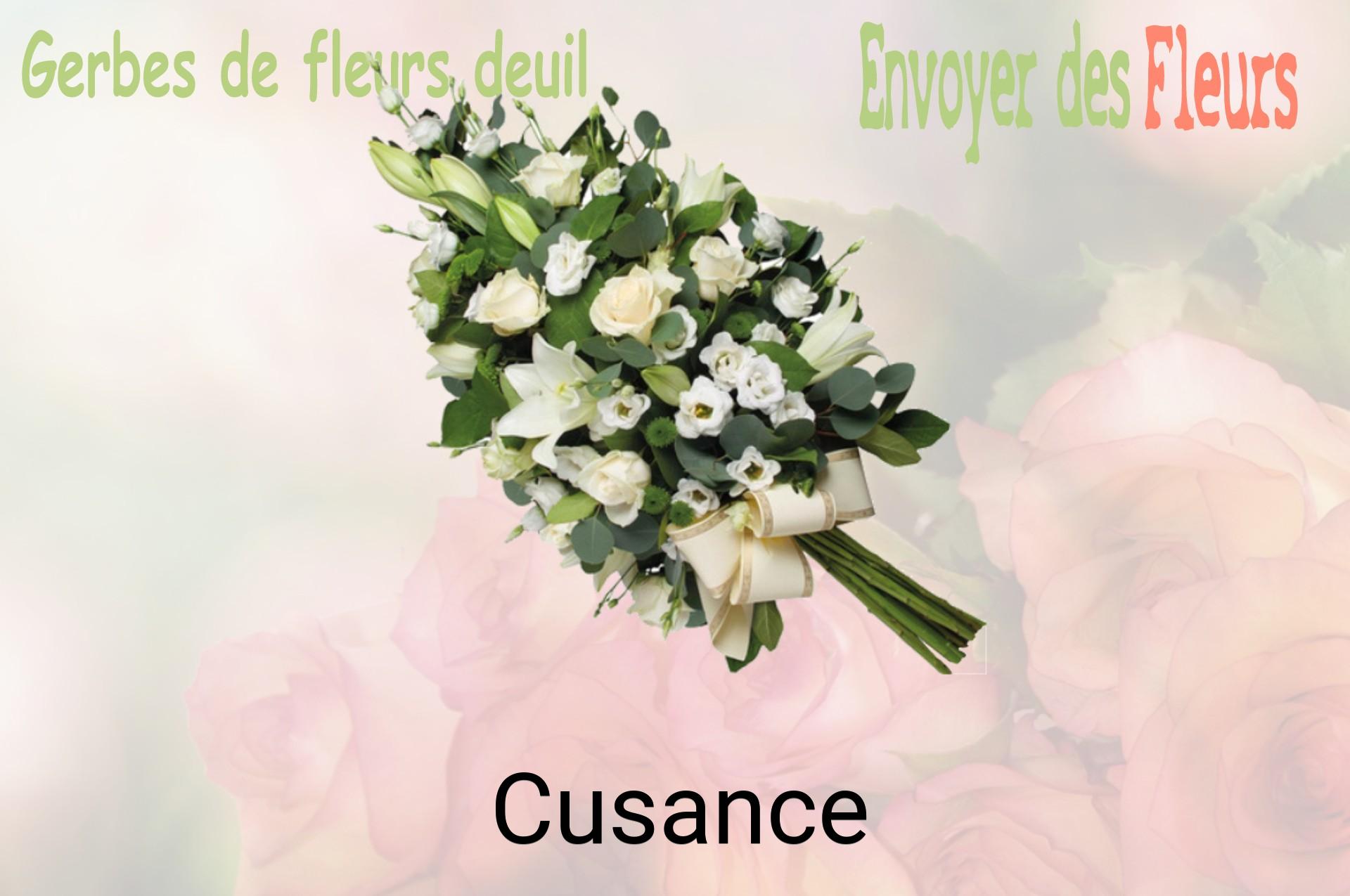 Gerbe de fleurs de deuil livrée à Cusance